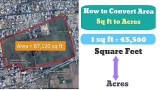 Sq ft to Acres ¦¦ Area Conversion [upl. by Eanad754]