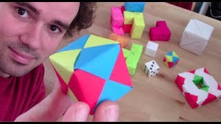 Fabriquer des cubes et polycubes en origami  Micmaths [upl. by Ahsinac]