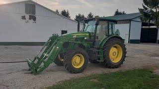 Moving 2 Bales Is Better Than 1 John Deere 6120E [upl. by Eseela463]