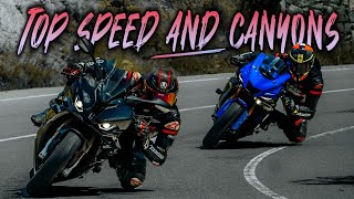 YAMAHA R6 and S1000RR Top Speed plus NEW Canyon [upl. by Ylekalb494]