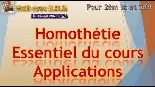 Homothétie cours appliqué sur géogebra pour 2ème sc et info [upl. by Gnilyam469]