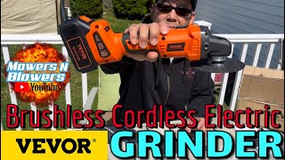 VEVOR Cordless Brushless Angle Grinder Kit 412 9000 rpm Electric w20V 40Ah Lithium Ion Battery [upl. by Frey402]