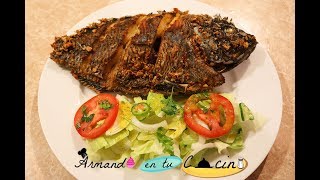 Mojarra Frita Al Mojo de Ajo con Ensalada y Vinagreta [upl. by Atinrahs]