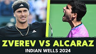 Alexander Zverev vs Carlos Alcaraz vs Bee Invasion  Indian Wells 2024 Highlights [upl. by Ehcsrop755]