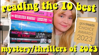 reading the Goodreads Choice Awards top 10 MYSTERYTHRILLERS reading vlog  bookmas 4 [upl. by Nitsyrc818]