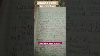 Literary terms Anadtrophe and Archaism literarydevices forms of literatureknowledgewithmishra [upl. by Lud899]