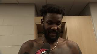 Deandre Ayton Postgame Interview  Portland Trail Blazers 114 Indiana Pacers 110  Nov 27 2023 [upl. by Ikin]