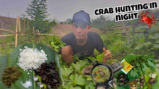 Village Night Life  Crab🦀 amp Fish Hunting and Cooking With Rozila Leaves 🌿 [upl. by Lytsirk]