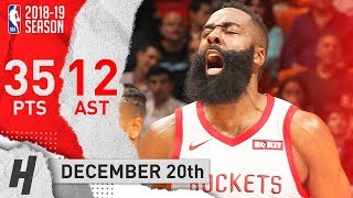 James Harden Full Highlights Rockets vs Heat 20181220  35 Pts 12 Assists [upl. by Salisbury]