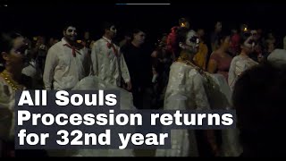 Watch now All Souls Procession returns to Tucson for 32nd anniversary [upl. by Yanarp]