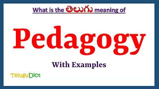 Pedagogy Meaning in Telugu  Pedagogy in Telugu  Pedagogy in Telugu Dictionary [upl. by Nastassia]