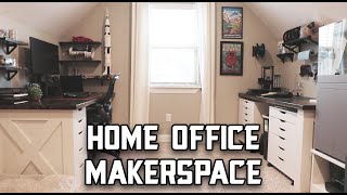 Home Office Tour  3D Printing Maker Space Setup [upl. by Joselow468]