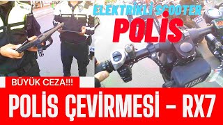 Elektrikli scooter ile polis çevirmesi  onvo rx7 scooter polis noktası  scootera ehliyet var mı [upl. by Anderegg]