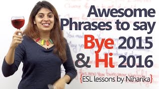 English phrases to say Hi 2016 amp Bye 2015  English speaking Lesson to wish Happy New Year [upl. by Itteb910]