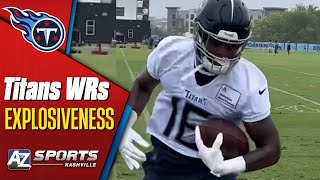 Treylon Burks Titans WRs Explode Off the Ball in Training Camp [upl. by Zsamot493]