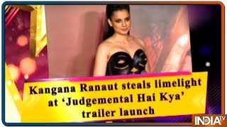 Kangana Ranaut steals limelight at Judgemental Hai Kya trailer launch [upl. by Ahsim]