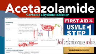 Acetazolamide Carbonic anhydrase inhibitor in HindiUrdu by first aid for USMLE step 1 [upl. by Ginzburg585]