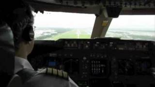 Cockpit  Boeing 747400 Landing in Singapore RWY 02L [upl. by Eirelam]