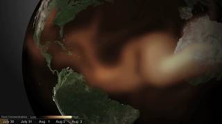 Saharan Dust Cloud Crossing The Atlantic  Animation [upl. by York]