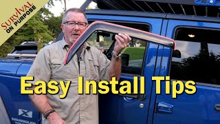 How To Install AVS InChannel Vent Visors  Survival 4x4 Jeep Wrangler Project [upl. by Adolphus]