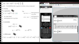 BeispielaufgabeKurvendiskussion einer verketteten trigonometrischen Funktion mit CAS [upl. by Sibylle]