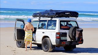 North Stradbroke Island Minjerribah  Sleeping in a 1997 Mitsubishi Pajero [upl. by Gnouh]