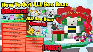 ALL Bee Bears Quests And Stickers Needed How To Get Beesmas Sticker Guide Bee Swarm Simulator [upl. by Nuajed]