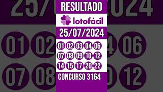 Loto Facil hoje  25072024  Resultado concurso 3164 [upl. by Wager350]