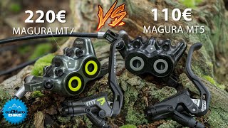 Magura MT5 vs MT7  2 x moins cher  2 x moins efficace  Test comparatif Freins VTT 4 pistons [upl. by Algy]