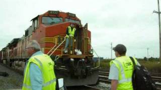 CSX Crew Change with BNSF engine [upl. by Aihselat]