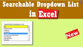 Searchable dropdown list in excel [upl. by Iilek]