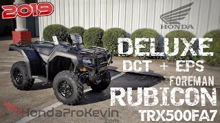 2019 Honda Foreman RUBICON 500 DELUXE DCT  EPS Walkaround  TRX500FA7 FourTrax ATV 4X4 [upl. by Ettore51]