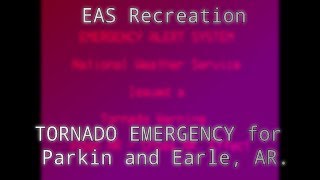 TORNADO EMERGENCY for Parkin and Earle AR EAS Recreation [upl. by Aicella]