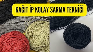 Kağıt İp Kolay Nasıl Sarılır  Kağıt İp Sarma Yöntemi  Kağıt İp Nasıl Yumak Yapılır [upl. by Deuno]