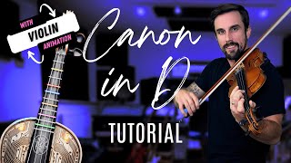 Canon in D  Pachelbel  Violin Tutorial  Sheet Music [upl. by Bunting]