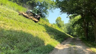 Bush hogging with a 14’ hog on steep ground [upl. by Skeie527]