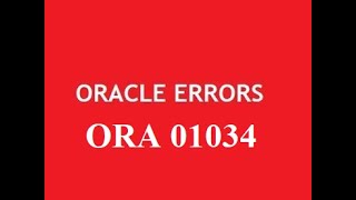 2 Error ORA01034 ORACLE not available 🔥 [upl. by Buell690]