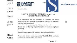 20242025 Academic Calendar Postponed University of Ghana  Release of Admission Letter [upl. by Amme]