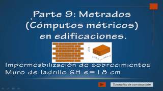 Parte 9 Metrados cómputos métricos en edificaciones Muro de ladrillo [upl. by Feldt]