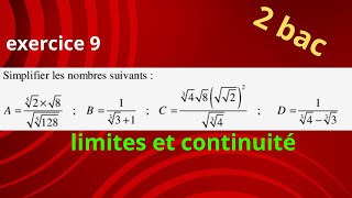 exercice 9 limite et continuité 2 bac pc [upl. by Ozmo]