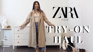 ZARA COAT TRY ON HAUL 2023 [upl. by Anihta]