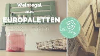 Weinregal aus Paletten  Palettenmöbel  DIY  Upcycling  How to  Weinregal Europaletten  bauen [upl. by Ahsinej586]