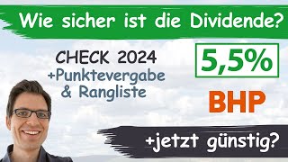 BHP Aktienanalyse 2024 Wie sicher ist die Dividende Jetzt günstig bewertet [upl. by Barnabe607]