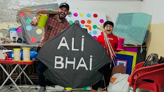 We made special kite🪁 for Ali 😱how to make kite  Basant manai😳Anas bhai ka hath cut gaya😭 [upl. by Lorita]