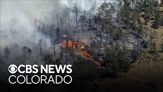 Wildfire near Lyons destroys home in Colorado Alexander Mountain Fire still burning nearby [upl. by Kannry351]