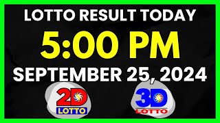 Lotto Result Today 5PM September 25 2024 Swertres EZ2 PCSO Lotto Draw [upl. by Labaw99]