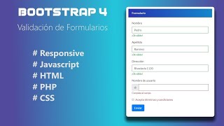 Bootstrap  Validación de formulario Sin plugins [upl. by Beulah]