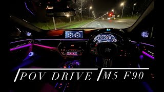 POV Night drive BMW F90 M5 Stage 2 LED steering wheel [upl. by Annahael]