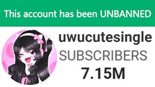 This Roblox Youtuber Got UNBANNED UwuCuteSingle Ban [upl. by Ynoyrb420]