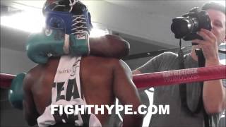 ADRIEN BRONER GIVES LESSONS ON BOXING STRATEGY DURING SPARRING SESSION [upl. by Aneret]